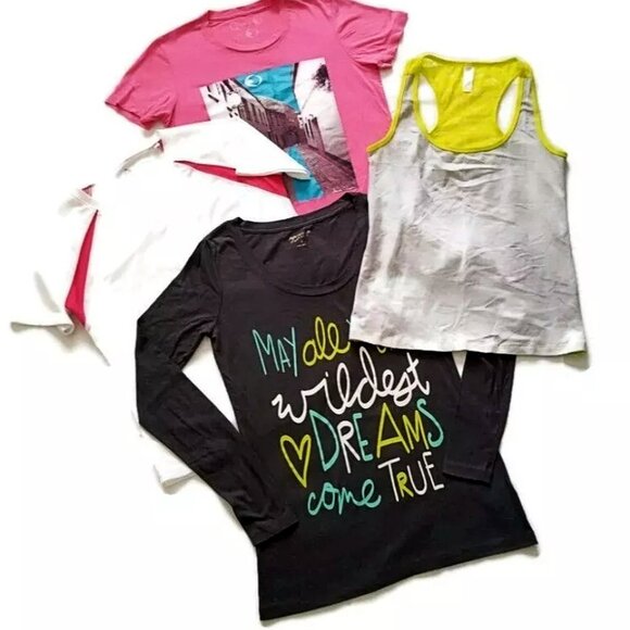 Assorted Tops - Set of 4 Women's Assorted LS, SS Shirts & Tank Top In Small Medium Large Sizes